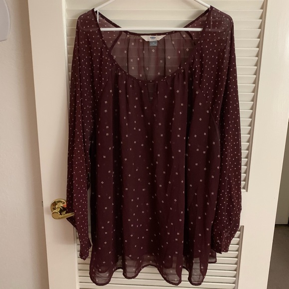 Old Navy Tops - Old Navy Flowy Blouse - Maroon